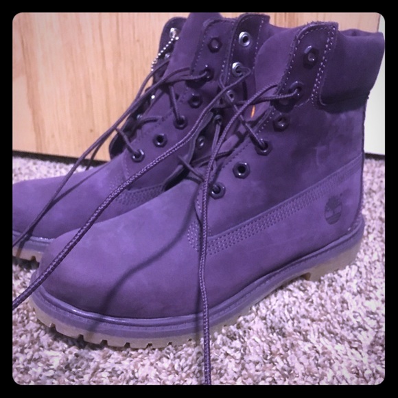dark purple timberland boots